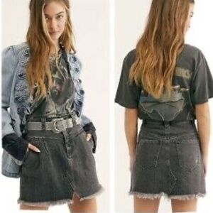 Free People Sidecar Denim Mini Skirt Size 31 NWT $78